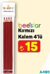 BEESTAR KIRMIZI KALEM 4'LÜ indirimli fiyat BEESTAR KIRMIZI KALEM 4'LÜ fiyat ve kampanya bilgisi